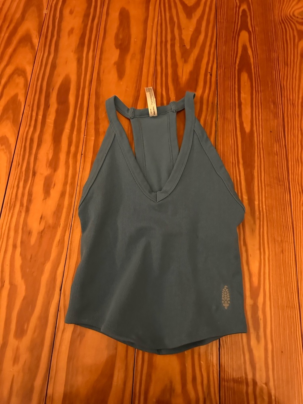 FP Movement by Free People Slate Blue V-Neck Racerback Tank